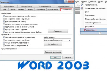 Проверка правописания в Word 2007 и Word 2003
