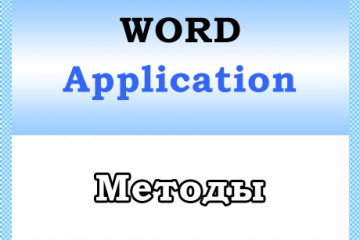 Объект Word Application — методы