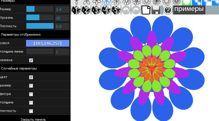 Flower — онлайн рисовалка для детей и генератор фона